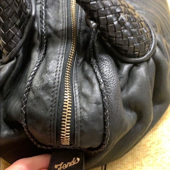 $1595 Fendi Baby Spy BLACK Nappa Leather Bag AUTH - Picture 5 of 13